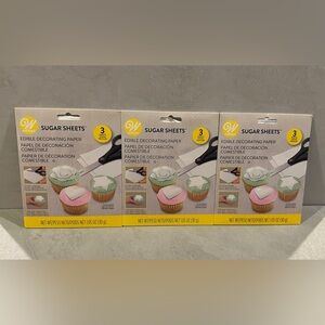 3 Pack Wilton Sugar Sheet Decorating Paper - White